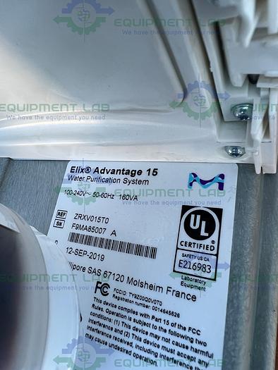 Used Millipore  Elix Advantage 15  Water Purifying System w/ E-POD, 30L PE Tank