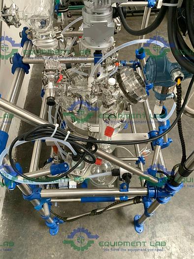 Used De Dietrich Distillation Skid w/ 16 Liter Jacketed Glass Reactor & Mixer