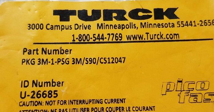 TURCK PKG 3M 1 PSG 3M/S90/CS12047