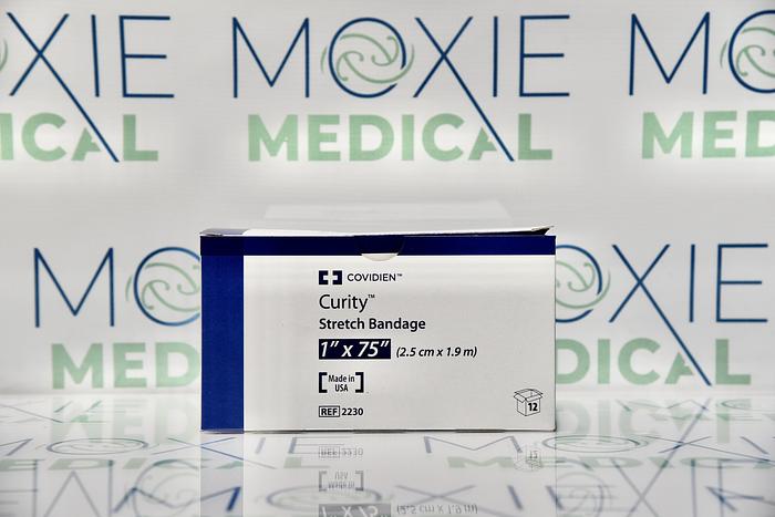 Covidien Curity Stretch Bandage 1" x 75" (2.5 cm x 1.9 M) Reference 2230, Box of 96