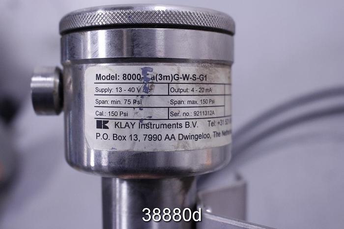 Used Klay Instruments 8000-CA(3M)-G-W-S-G1 Liquid Level Transmitter #38880