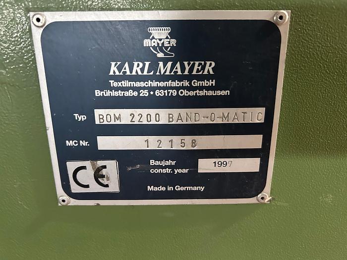 Gebraucht 01 gebrauchte KARL MAYER Schärmaschine, Typ BOM 2200 Band-O-Matic