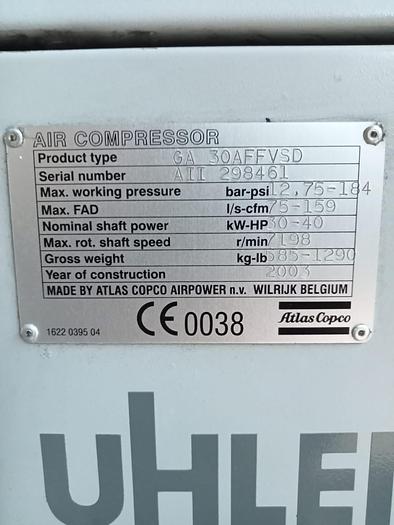 Gebraucht 03 verschiedene Kompressoren (z.B. ATLAS COPCO)  mit Trockner