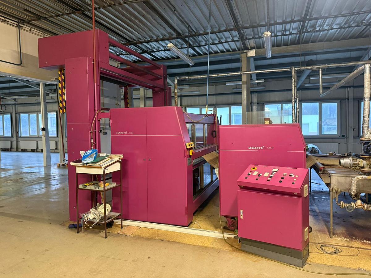 Gebraucht 2-Walzen Kalander, Schaetti (CH) mit Heizstation und Abtafler, 220cm, Bj. 1995