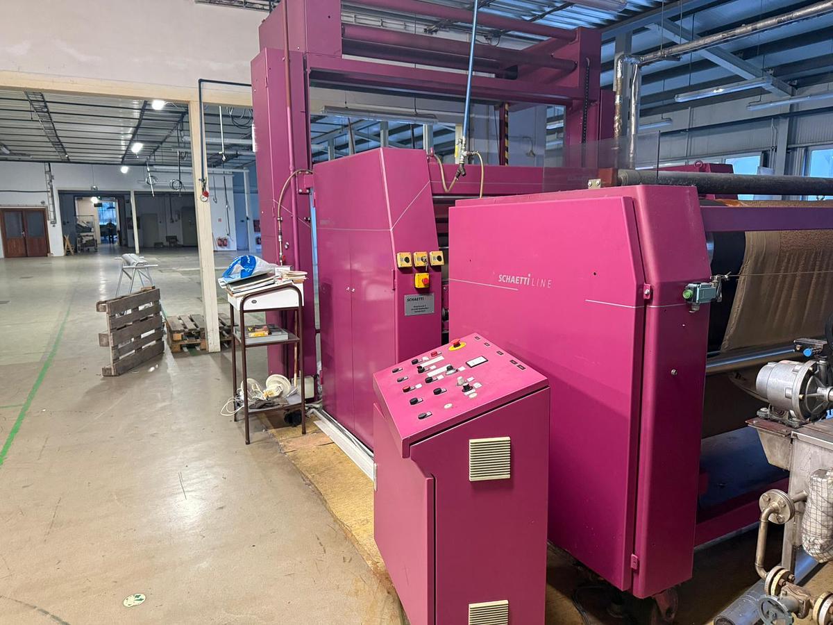 Gebraucht 2-Walzen Kalander, Schaetti (CH) mit Heizstation und Abtafler, 220cm, Bj. 1995