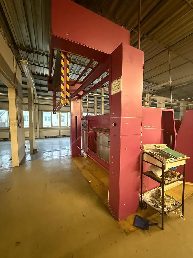 Gebraucht 2-Walzen Kalander, Schaetti (CH) mit Heizstation und Abtafler, 220cm, Bj. 1995