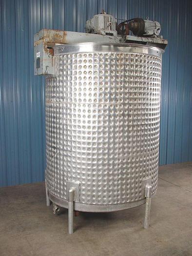 Used 1,000 GALLON WILL FLOW PRESSURE WALL PROCESSOR - S/S - JACKETED SIDE & BOTTOM