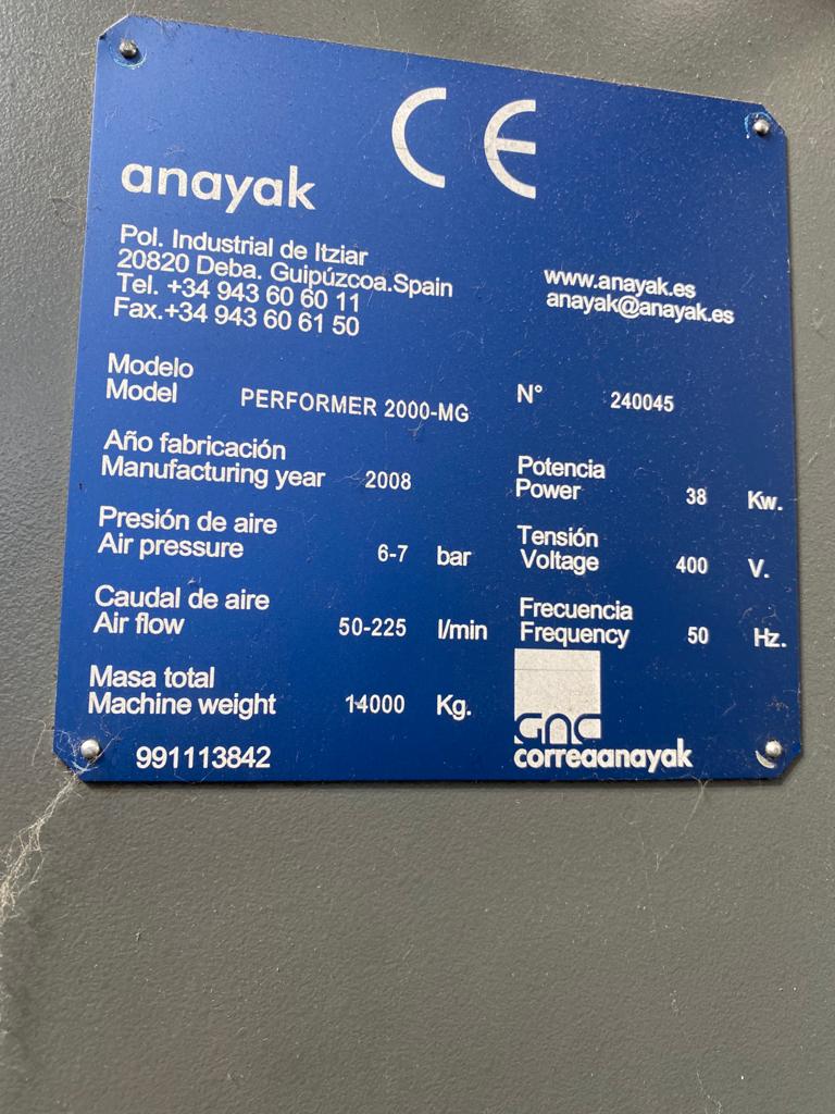 Used 2008 Anayak PERFORMER 2000-MG