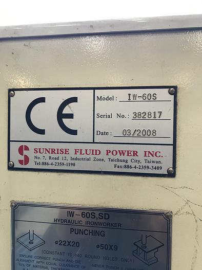 Brugt BRUGT PROFILJERNSSAKS FABRIKAT SUNRISE, MODEL IW-60S