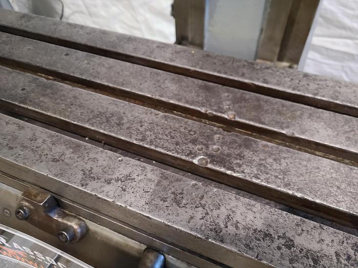 Used Bridgeport 1HP Milling Machine 42" Table Step Pulley Speed Control Single Point Lube