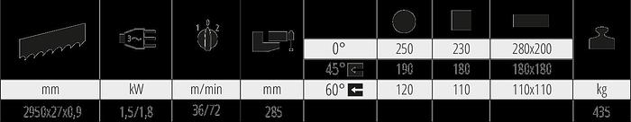 Semiautomatic Band Saw MEP SHARK 281 SXI EVO