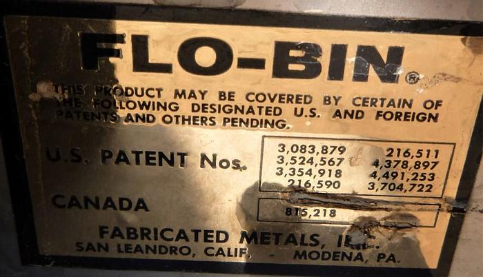 Used Bin, 25 CF, S/st, Tote, 190 Gallon, FLO-BIN, C/B (3) #S743594
