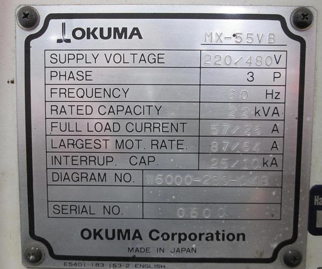 Used OKUMA MX-55VB