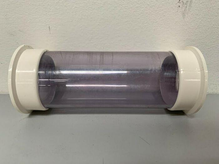 Used Acrylic 0.4 Liter Chromatography Bubble Traps 2.5" x 6" w/ Sanitary Fits