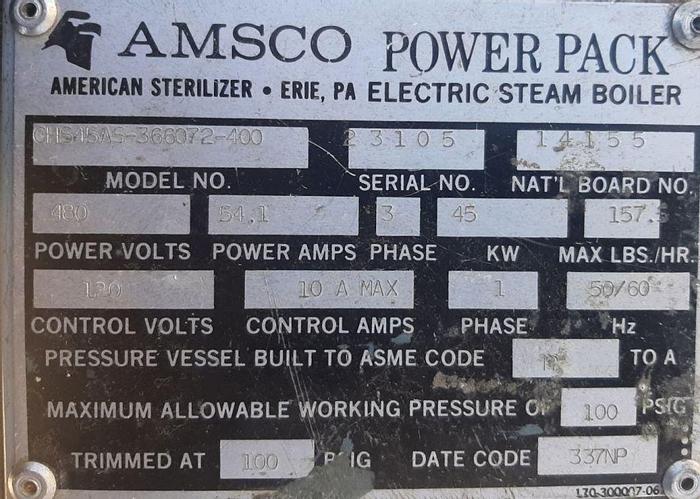 Used Autoclave, 26" x 26" x 39", Primus, S/st, Jkt, 45 PSI, Sterilizer #S744473