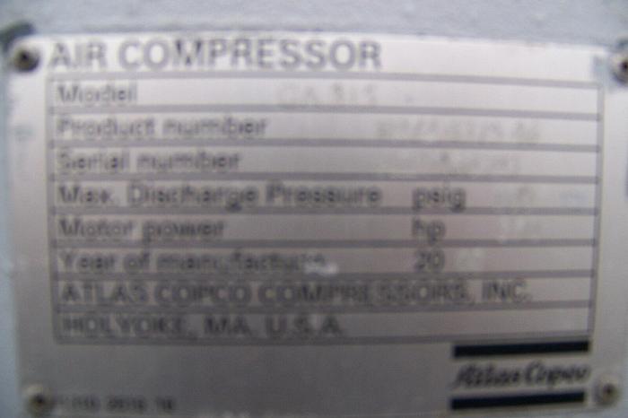 Refurbished Atlas CopCo 300 hp. GA250 Rotary Screw Air compressor Reman AE 1500 cfm 460 V