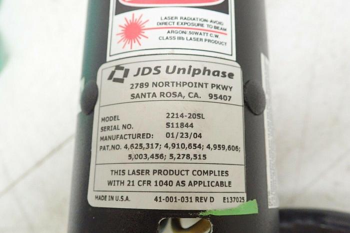 Used JDS Uniphase Model 2214-20SL Laser Head Tube with Stand