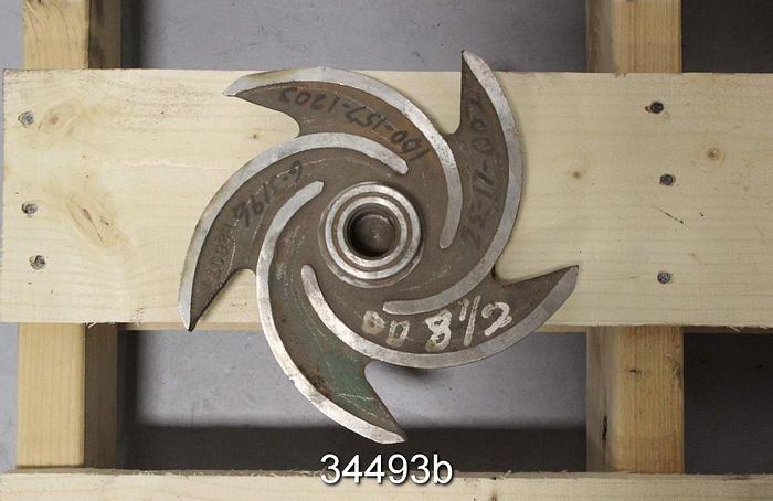 Used Goulds 3196 Impeller, 1x2x8, 5-Vane, 8" Diameter, Pattern 53807 #34493