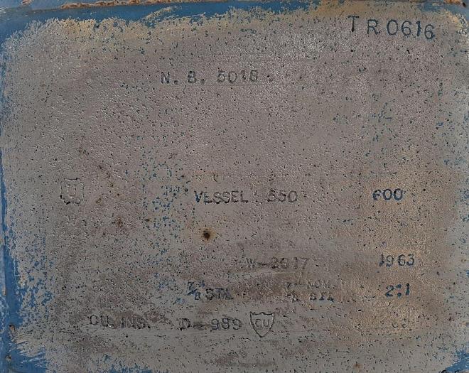 Used Tank, 125 Gallon, Titanium, 550 PSI, Coils, NB# 5018 #S744702