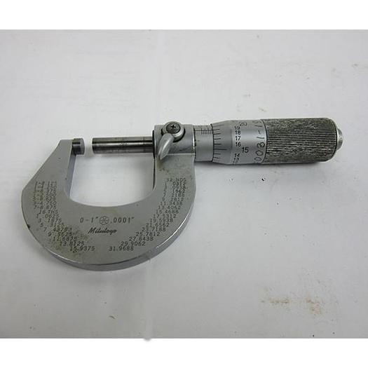 Used MITUTOYO Micrometer 0.1" to 0.001"