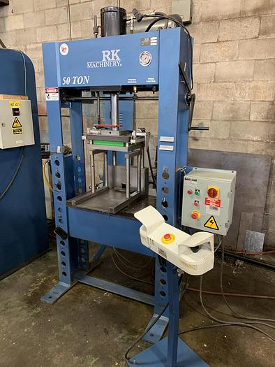Used 50 TON, RK MACHINERY, HYDRAULIC H-FRAME PRESS