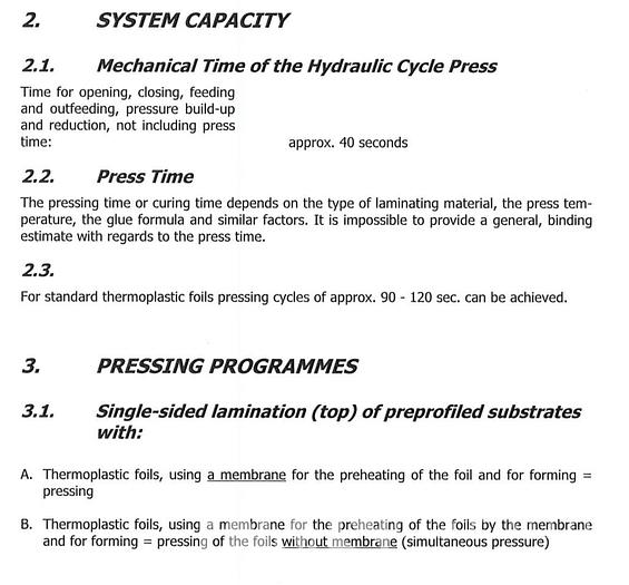 Used Wemhoner Variopress