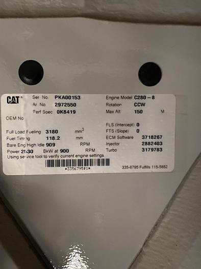 2011 Geradores Caterpillar C280-8 Novos sem uso