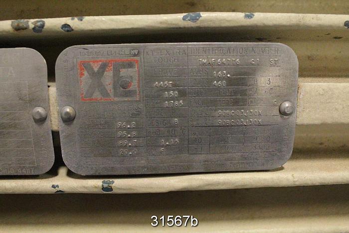 Used Reliance 150 Hp Ac Motor, 1785 Rpm, 460 Volt #31567