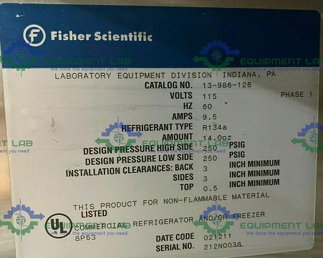 Used Fisher Scientific 13-986-126 Isotemp Plus Laboratory Refrigerator 1°- 12°C 115V