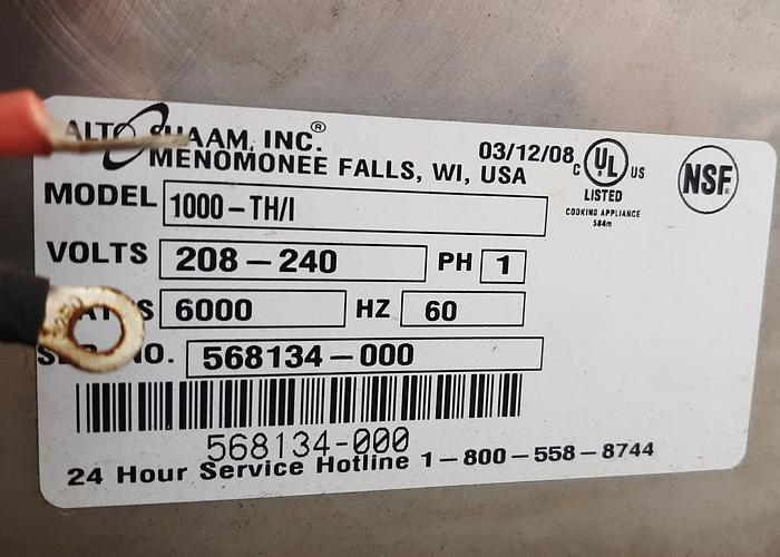 Used Oven, Alto-Sham, Mdl 1000-TH/I-QS, Electric, 325 Deg. F #S744089