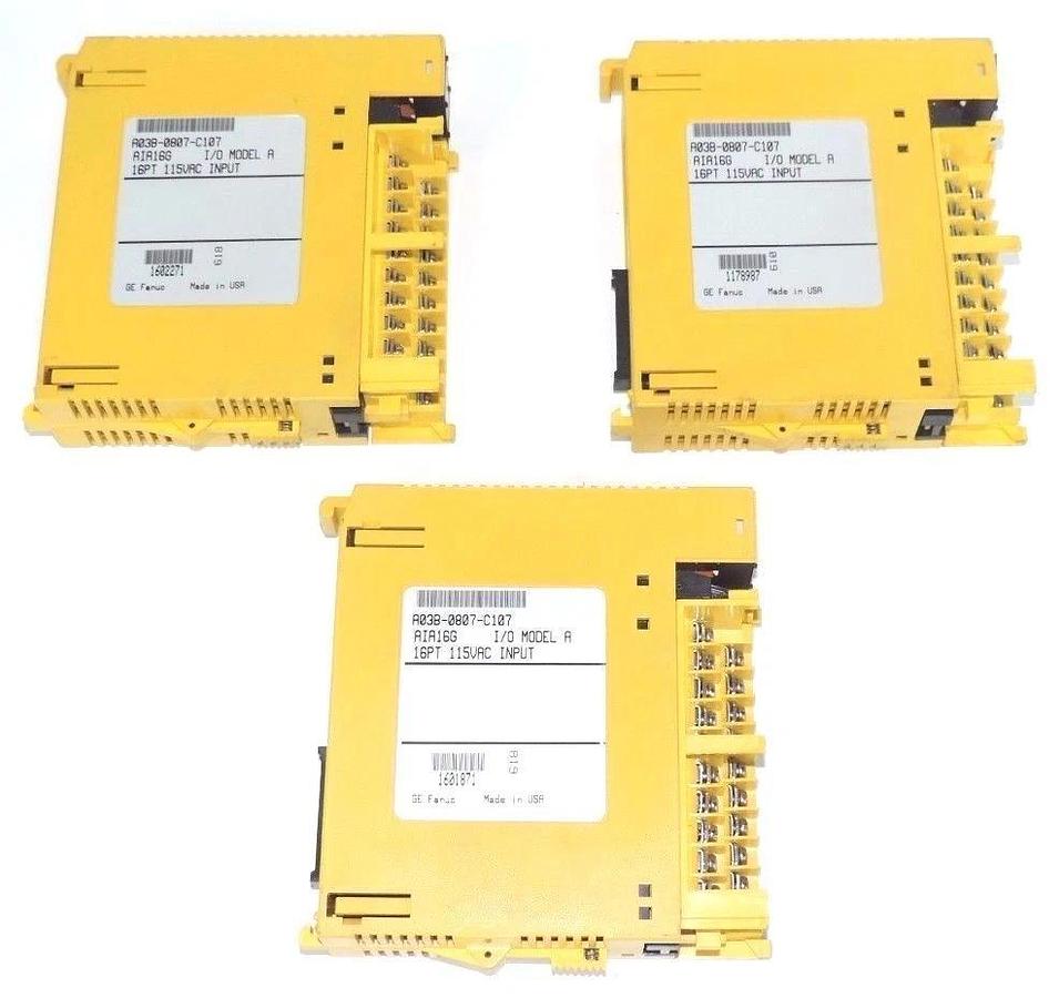 Used LOT OF 3 FANUC A03B-0807-C107 AIA16G INPUT MODULES A03B0807C107 W/O FRONT COVER