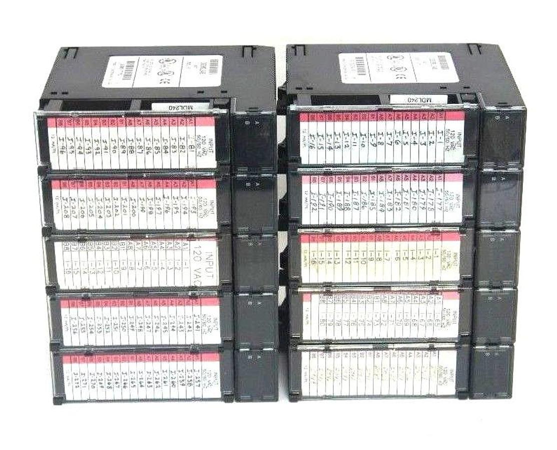 Used LOT OF 10 GE FANUC IC693MDL240E INPUT MODULES 120VAC, 16POINT