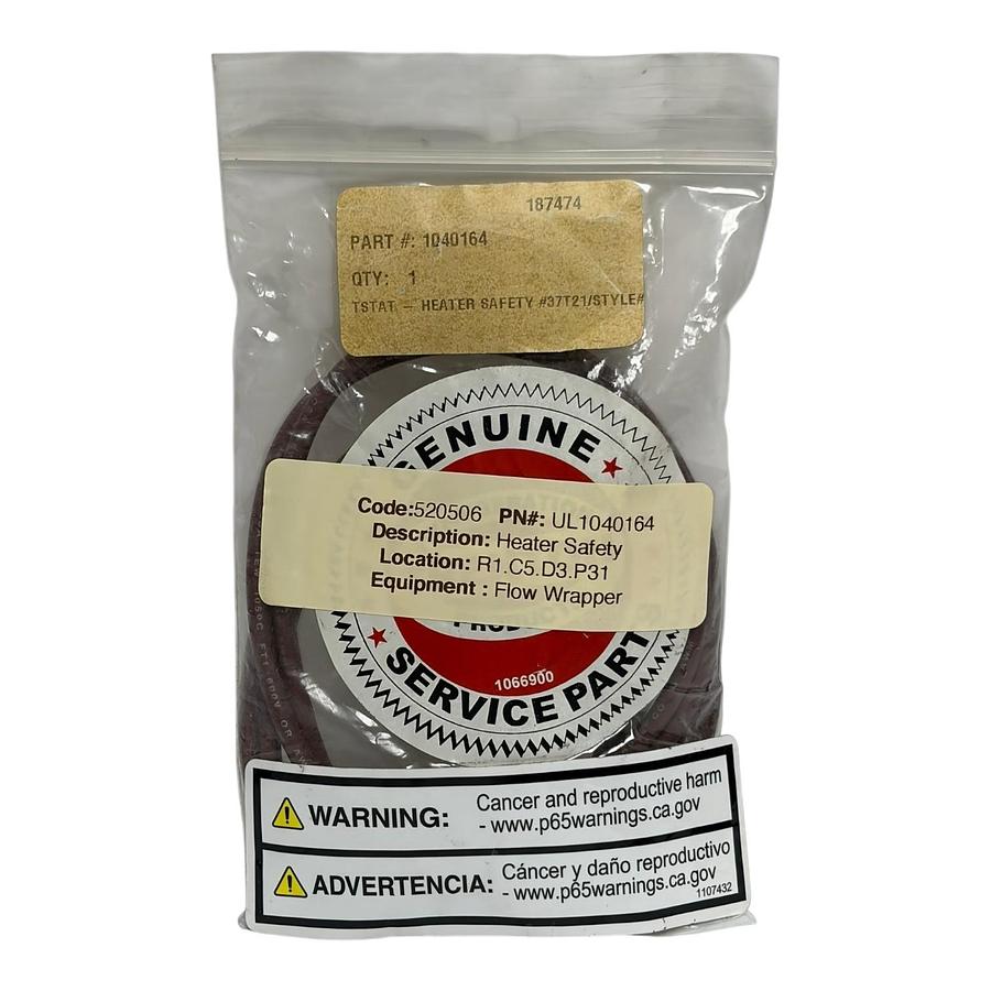 Flow Wrapper Heater Safety Thermostat 1040164 UL1040164 Style 37T21 New Spare