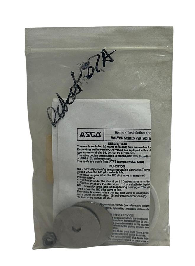 Used ASCO C131208 OEM SOLENOID VALVE REBUILD KIT DISC PACKING / LOCKNUT / SEAL NSMP