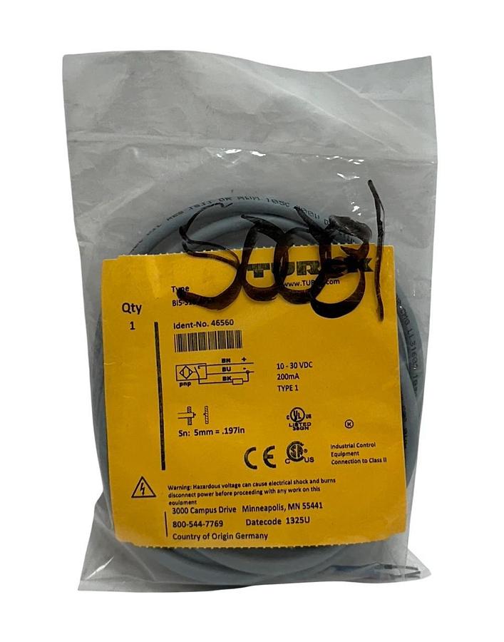 Used TURCK BI5-S18-AP6X / 46560 INDUCTIVE PROXIMITY SENSOR 10-30VDC 200mA 5mm 2M NSFS