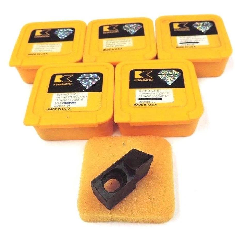Used LOT OF 5 NEW KENNAMETAL SCR100031E1 INSERTS