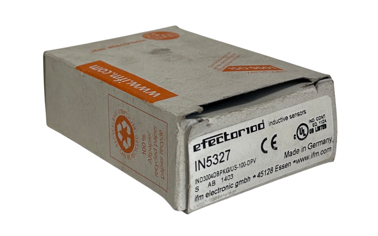 Used IFM IND3004DBPKG/US-100-DPV / IN5327 EFECTOR 100 DUAL SENSOR 10-36VDC 4mm NSMP