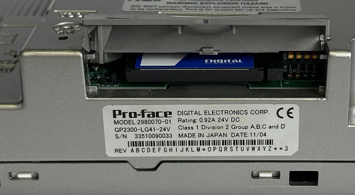 Used PROFACE GP2300-LG41-24V / 2980070-01 GP2000 OPERATOR INTERFACE HMI 24VDC 0.92A