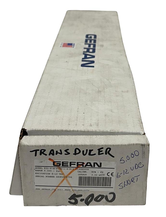 Used GEFRAN K31-6-M-P05M-1-4-D-I 2130X000X / K316MP05M14DI PRESSURE TRANSDUCER NSMP