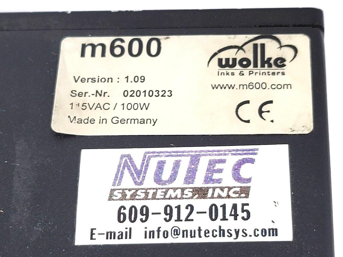 Used REFURBISHED WOLKE m600 VIDEOJET CONTROLLER V. 1.09 115VAC/110W