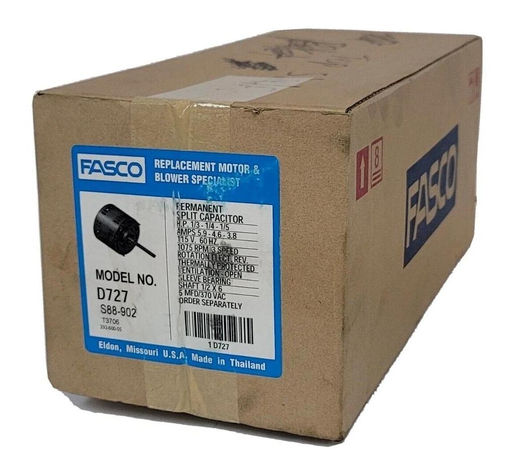 Used NEW FASCO REGAL D727 SPLIT CAPACITOR DRIVE & BLOWER MOTOR 1/3HP 115V S88-902