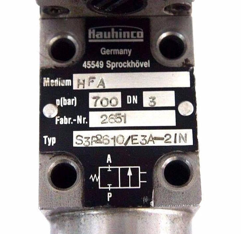 Used REPAIRED HAUHINCO S3P2610/E3A-2IN SOLENOID VALVE MEDIUM HFA, FABR. NR. 2651