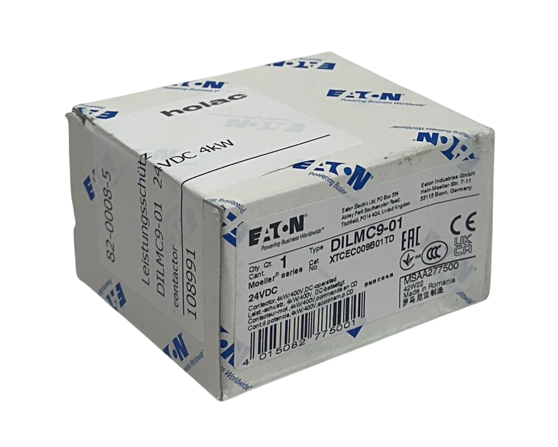 Used EATON DILMC9-01 / XTCEC009B01TD MOELLER SERIES CONTACTOR 24VDC MSAA277500 NSMP