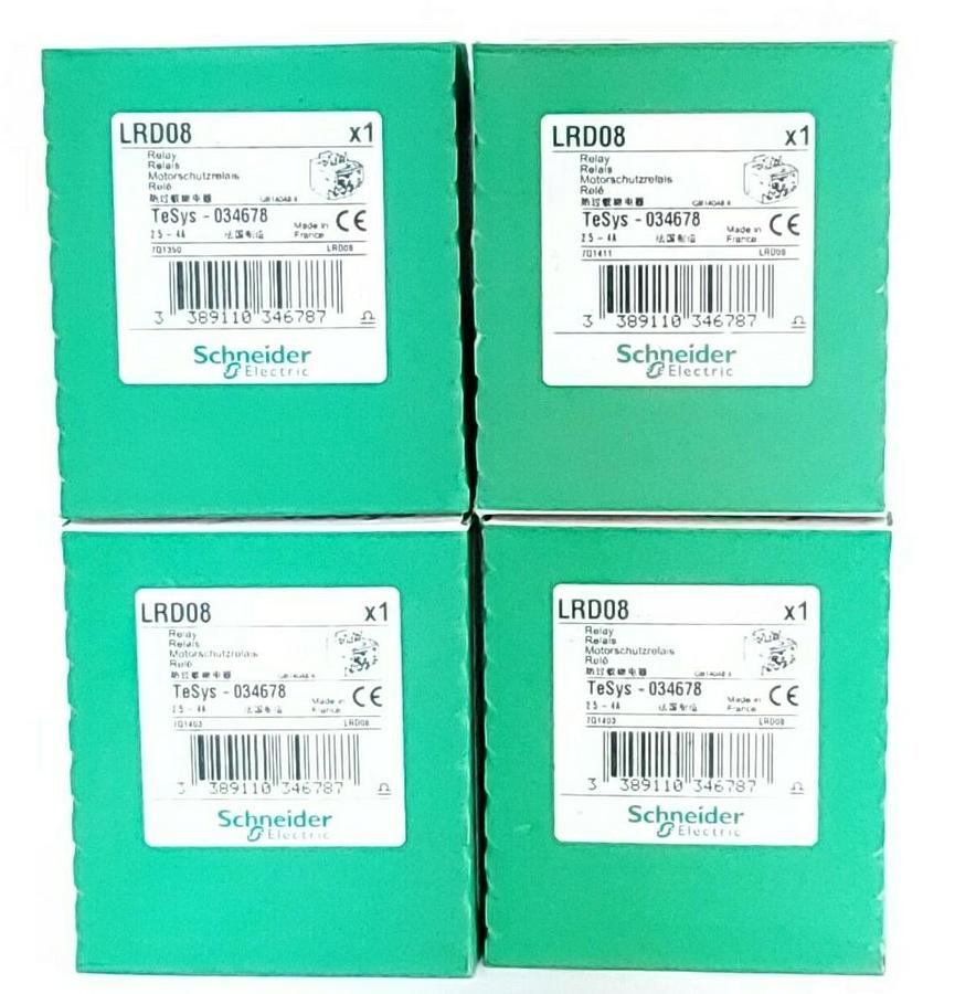 Used LOT OF 4 NIB SCHNEIDER ELECTRIC LRD08 RELAYS 2.5-4A