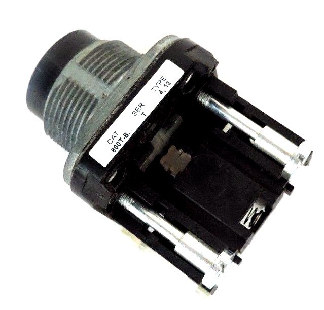 Used ALLEN BRADLEY 800T-B SER. T BLACK EXTENDED HEAD PUSH BUTTON 800TB