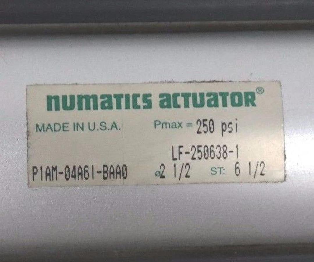 Used NUMATICS RC-484129-2 CYLINDER P1AM-04A61-BAA0 STROKE 4.00, BORE 2-1/2