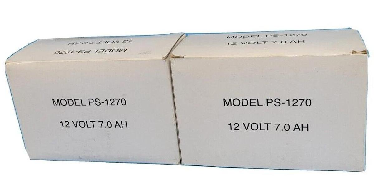 Used LOT OF 2 POWER-SONIC PS-1270 RECHARGEABLE BATTERIES 12V 7.0AH PS1270