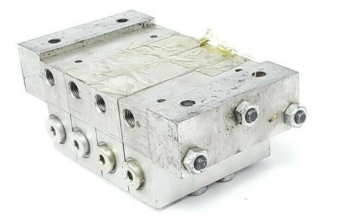 Used LUBRIQUIP HDV-9-A26 MANIFOLD BLOCK VALVE ASSEMBLY MSP-5T MSP5T HDV9A26