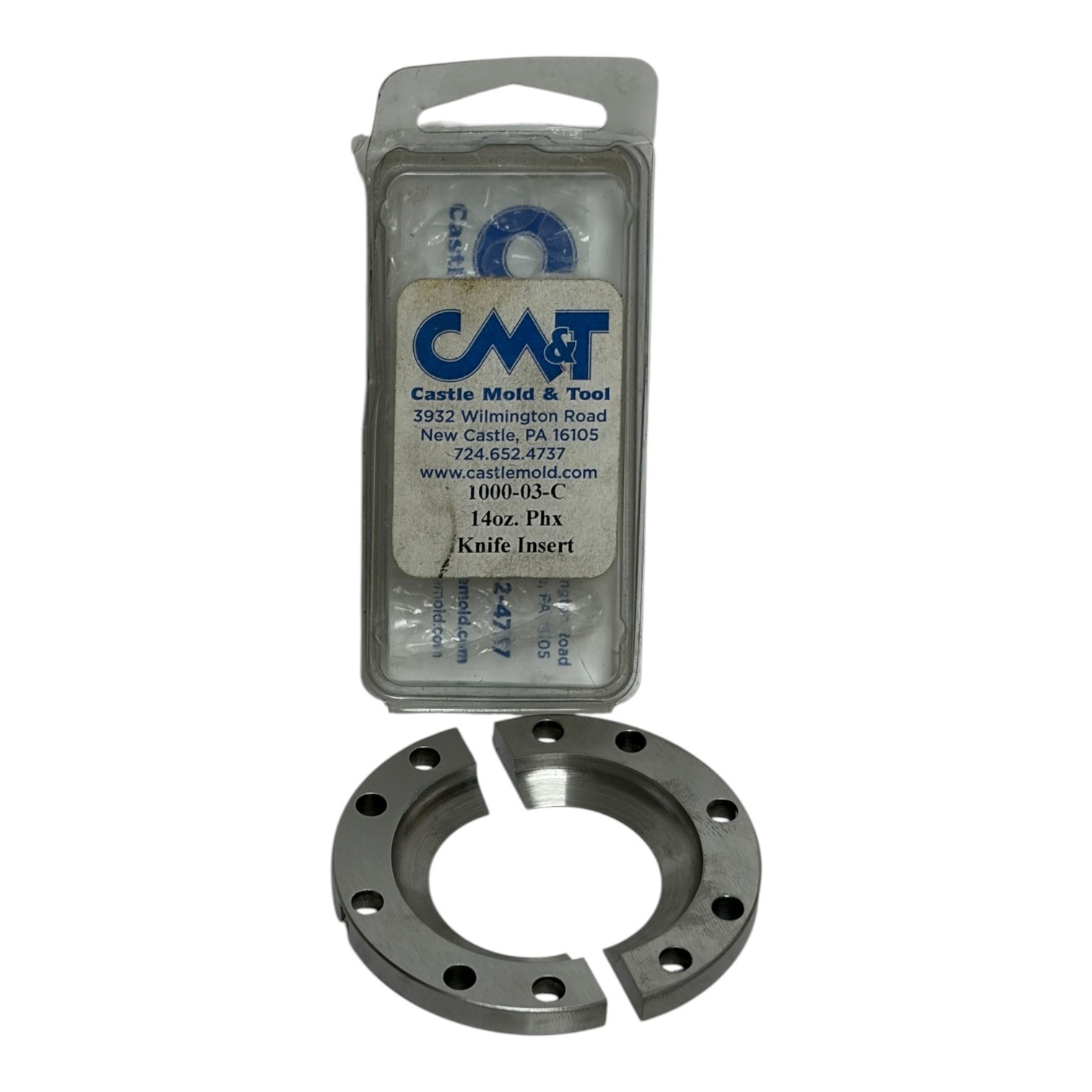 Used Castle Mold & Tool 1001-03-C 14oz Phx Knife Insert Ring #3 Blow Molding New