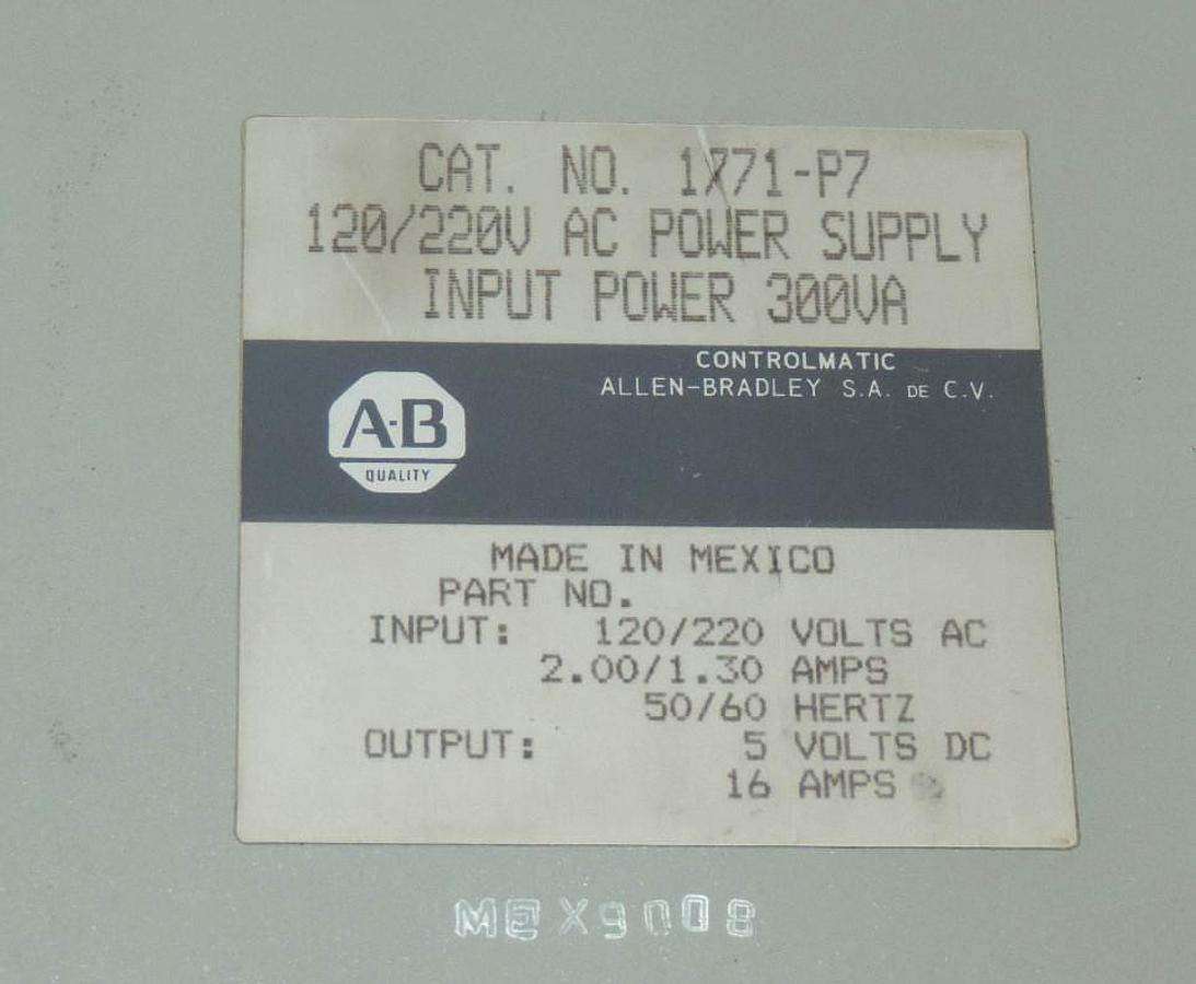 Used LOT OF 3 ALLEN BRADLEY 1771-P7 POWER SUPPLY MODULES SER. B, SER. D
